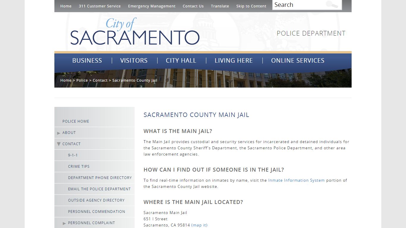 Sacramento County Jail - City of Sacramento